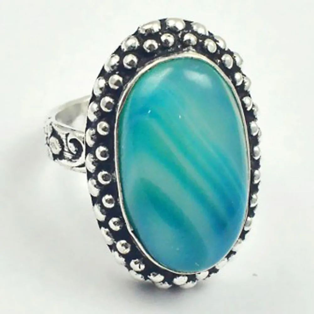 

Botswana Agates Ring Silver Overlay over Copper, USA Size 7 , R4276