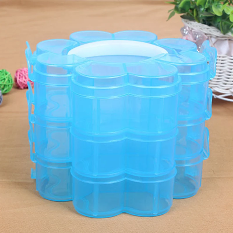 

3-Tier Clear Plastic Stackable Organiser Storage Hobby Craft Box Container Jewellery Case