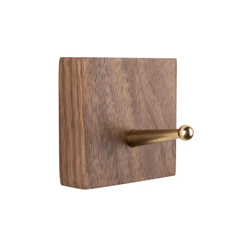 black walnut Натуральная прочная деревянная вешалка для одежды, настенный крючок для пальто, декоративный светильник в виде шляпы, шарф, сумочка, крючок для склада, вешалка для ванной комнаты - Цвет: black walnut