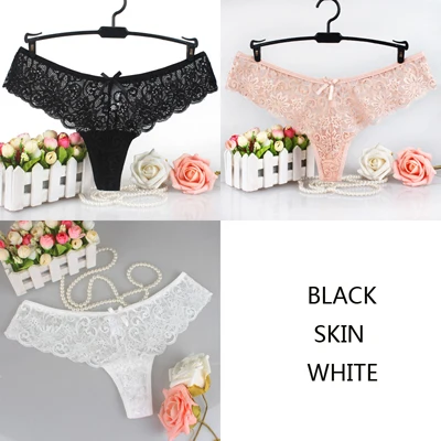 blackskinwhite 3 шт., сексуальные кружевные трусики для женщин, нижнее белье, трусики-Танга Трусики сексуальное женское нижнее белье, штаны, интимное танга, трусики с низкой посадкой, стринги - Цвет: blackskinwhite