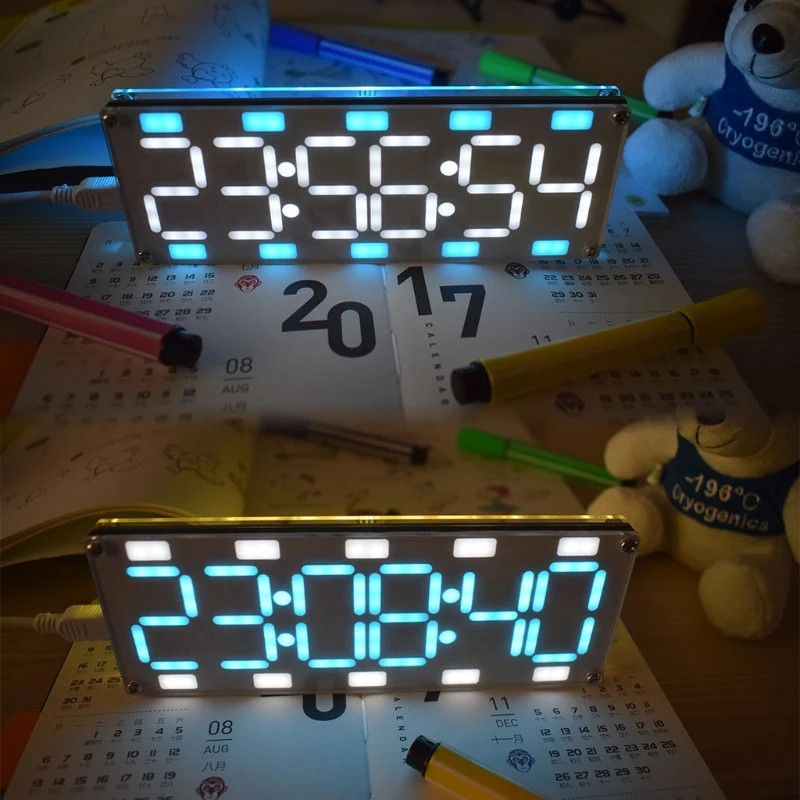 Kit de reloj LED de dos colores con pantalla grande de 6 dígitos y Control táctil con temperatura/Fecha/semana Kit de reloj LED de dos colores con pantalla grande de 6 dígitos y Control táctil con temperatura/Fecha/semana