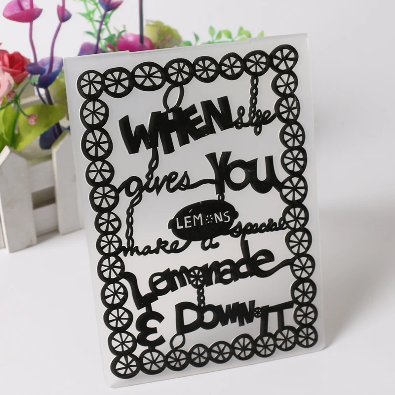 karrychenPlastic Embossing Folder Template DIY Scrapbook Photo Album Card Making Decoration Craft Giddiness