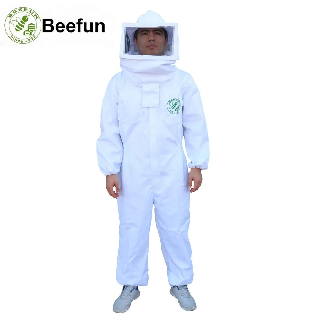 Белая защитная одежда с вуалью Beefun комбинезон Анти-пчела костюм шляпа пчеловода Smock Bees оборудование
