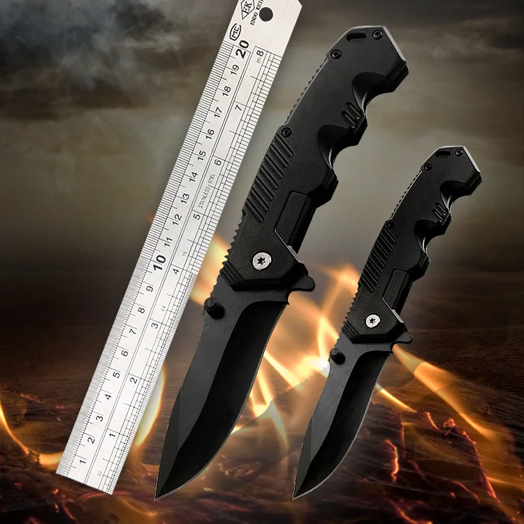 

black tactical high hardness knife Wild survival multi-function folding knife fast open self-defense outdoor knives