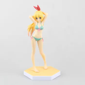 

18cm Sexy Nisekoi Chitoge Kirisaki Beach queen Swimsuit Anime Action Figure PVC Collection toys for christmas gift