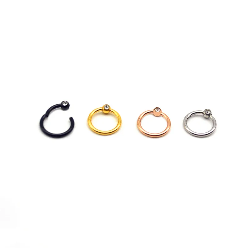 Hinged Segment Ring Nose Ring Septum Hoop Nipple Clicker Ear Cartilage