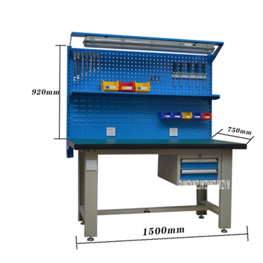 QG-GZT003 Heavy Workshop Antistatic Operating Platform Stainless Steel Test Maintenance Workbench With 920mm Hanging Board