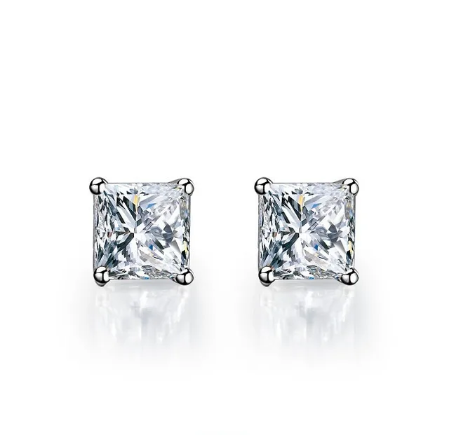 2ct Piece Affordable Excellent Princess Cut Synthetic Diamonds Stud 2ct Piece Affordable Excellent Princess Cut Synthetic Diamonds Stud Earrings Promise Jewelry For Birthday