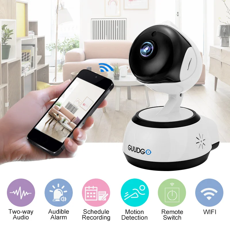 GUUDGO GD-SC02 720P облачная Wi-Fi камера ip-камера панорамирование и наклон IR-Cut ночного видения Двусторонняя аудио детектор движения сигнализация монитор