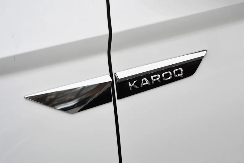 For Skoda Karoq 2017 2018 Car Original Side Wing Fender Door Emblem Badge Sticker Trim Chrome Garni