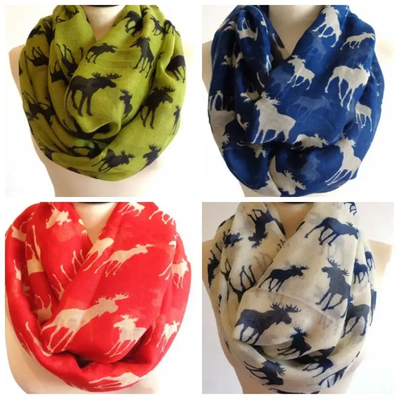 Бесплатная доставка 2018 новый модный Moose шарф снуд для женщин/женщин|infinity scarf|fashion