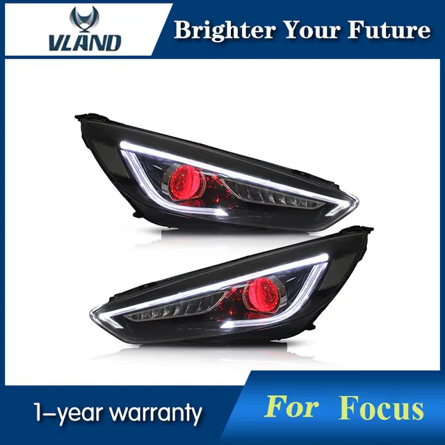 Vland Car Styling Head Lamp For Ford Focus Headlights 2017 2016 Vland Car Styling Head Lamp For Ford Focus Headlights 2017 2016 Red Demon Eyes Bi