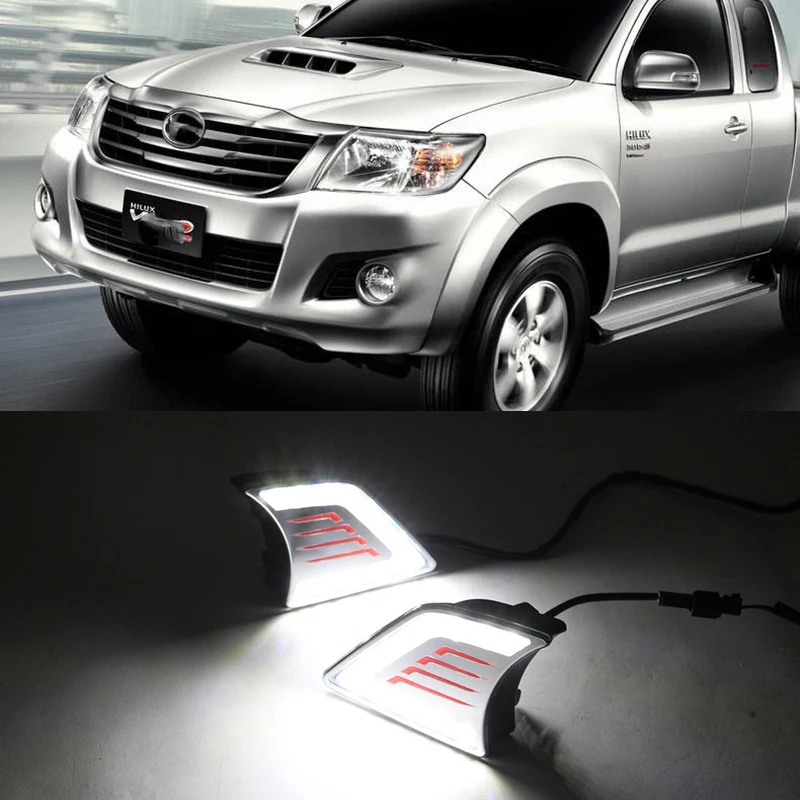 Автомобильная проблесковая 1 комплект для Toyota Hilux Vigo 2012 2013 2014 2015 светодиодный DRL