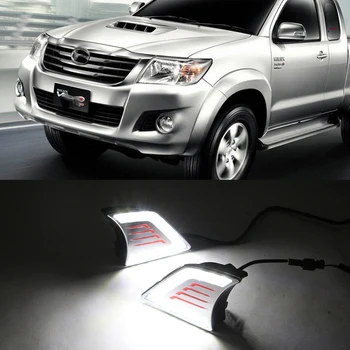

Car Flashing 1 Set For Toyota Hilux Vigo 2012 2013 2014 LED DRL Daytime Running Light Fog Lamp Car 12V Auto Running lights white
