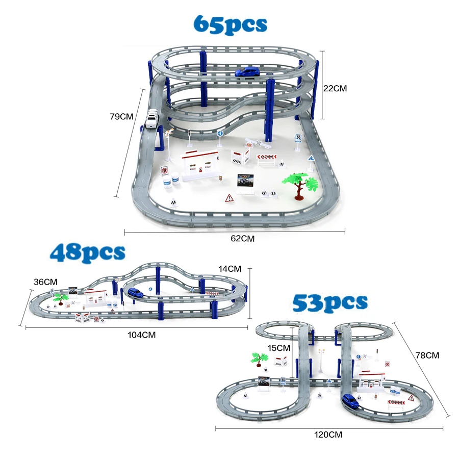3 стиля гоночная дорога Электрический поезд трек автомобиль мост железная дорога гоночный трек игрушка шоссе проездной транспорт строительные наборы