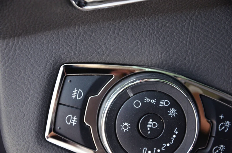 Серебряная передняя фара автомобиля кнопка выключения света крышка отделка 1 шт. подходит для Ford Explorer 2011 2012 2013