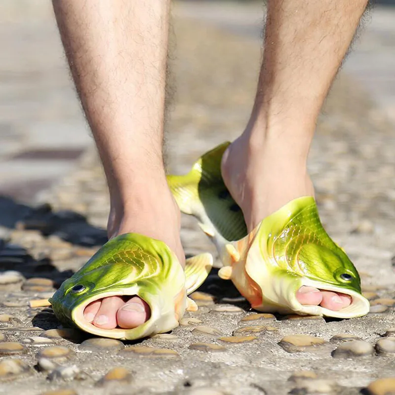 

Creative funny fish shape summer outdoor sandals boys and girls beach shoes fish slippers