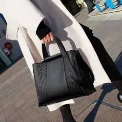 Женская сумка, женские кожаные сумки, сумка через плечо, большая сумка на ремне, сумка на ремне с крокодиловым узором, дизайнерская модная