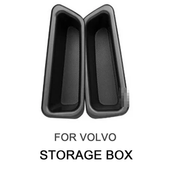 

Car Styling Classic Front Door Container Armrest Storage Box Fit for VOLVO S60 V60 2010-2015 Black New 2Pcs Set