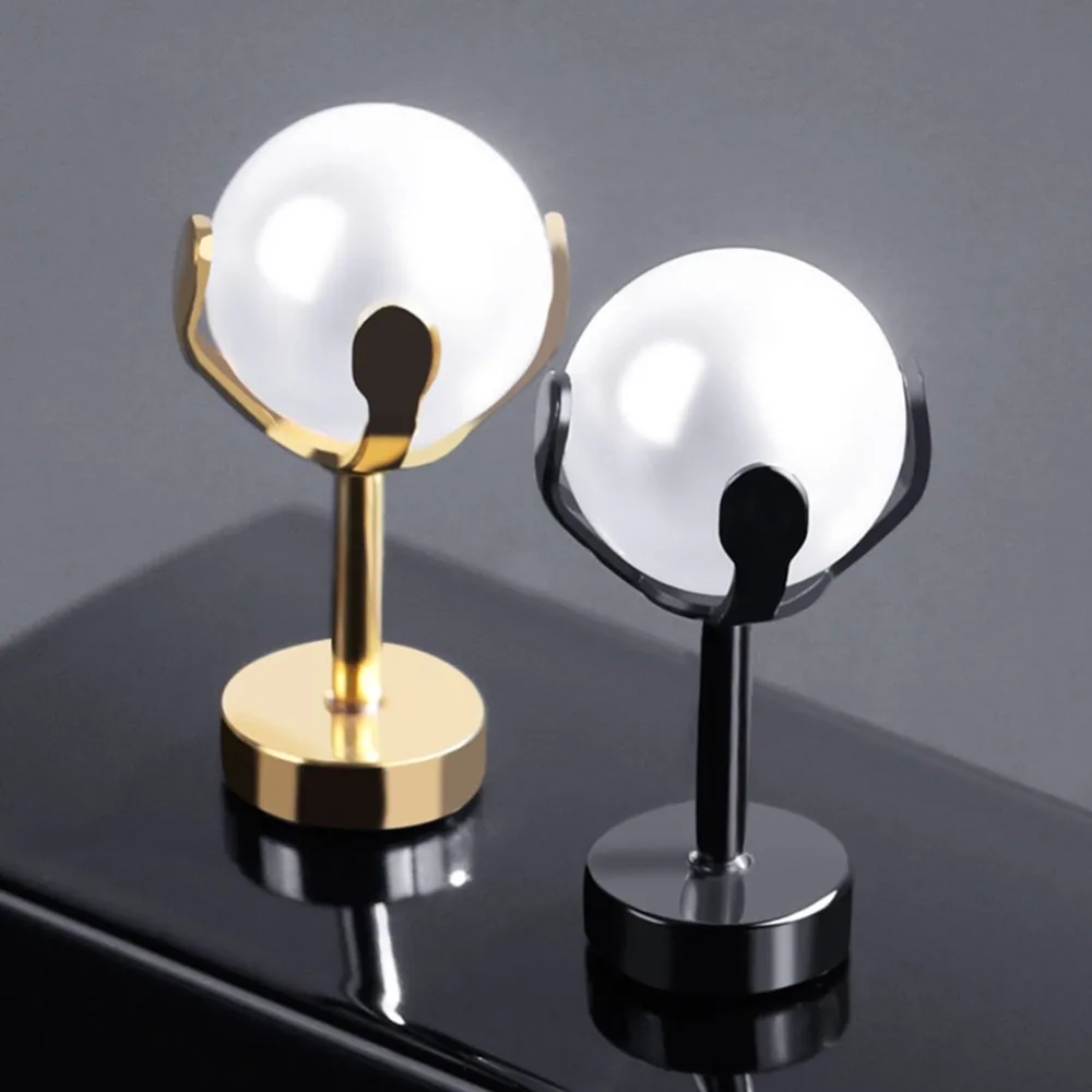 

(2pcs/Pair) 18G Fashion Piercings Titanium Steel Inlaid Simulated Pearl Ear Plugs Exquisite Earrings Studs Body Jewelry