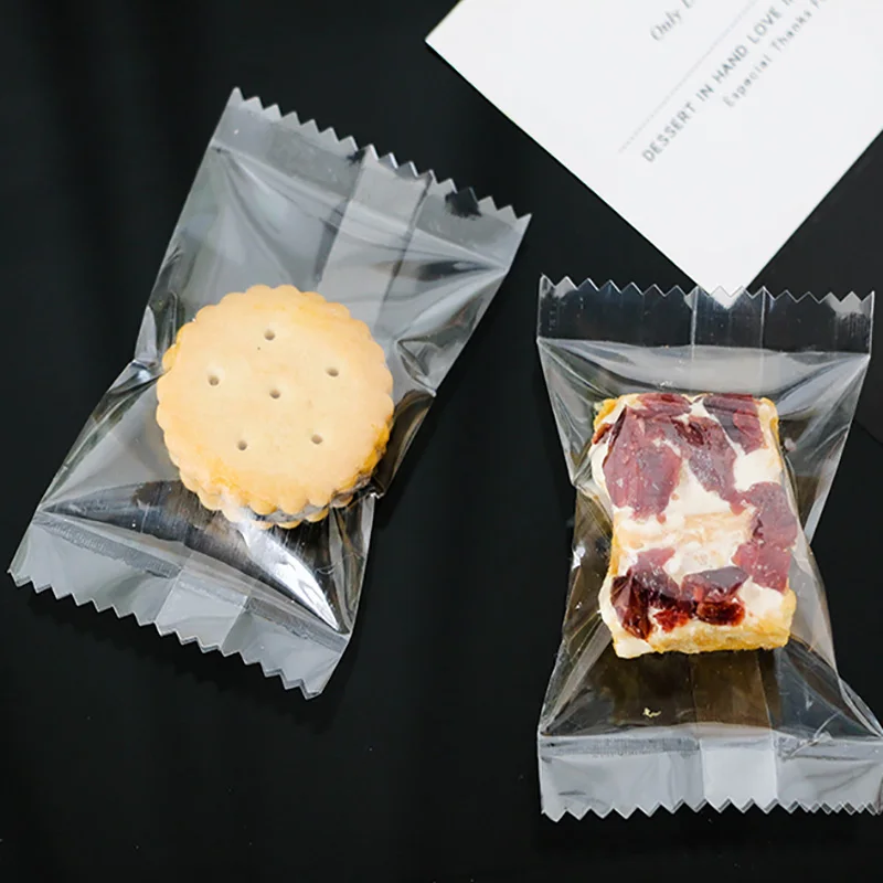 

100PCS Mini Transparent Flat Pocket 7.5*4.5cm Christmas DIY Gift Packaging Bags Candies Plastic Cookie Food Bag