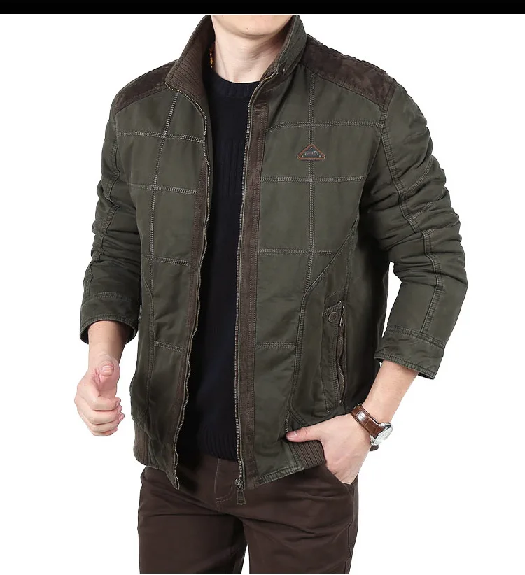 ZHAN DI JI PU мужская зимняя куртка теплая утепленная шерстяная подкладка зимняя верхняя одежда пальто размер M-4XL зимняя куртка s Man 143 - Цвет: green