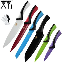 XYj Цветной Кухонный Нож, Набор из 6 предметов, кухонные аксессуары, нож для нарезки фруктов, нож из нержавеющей стали