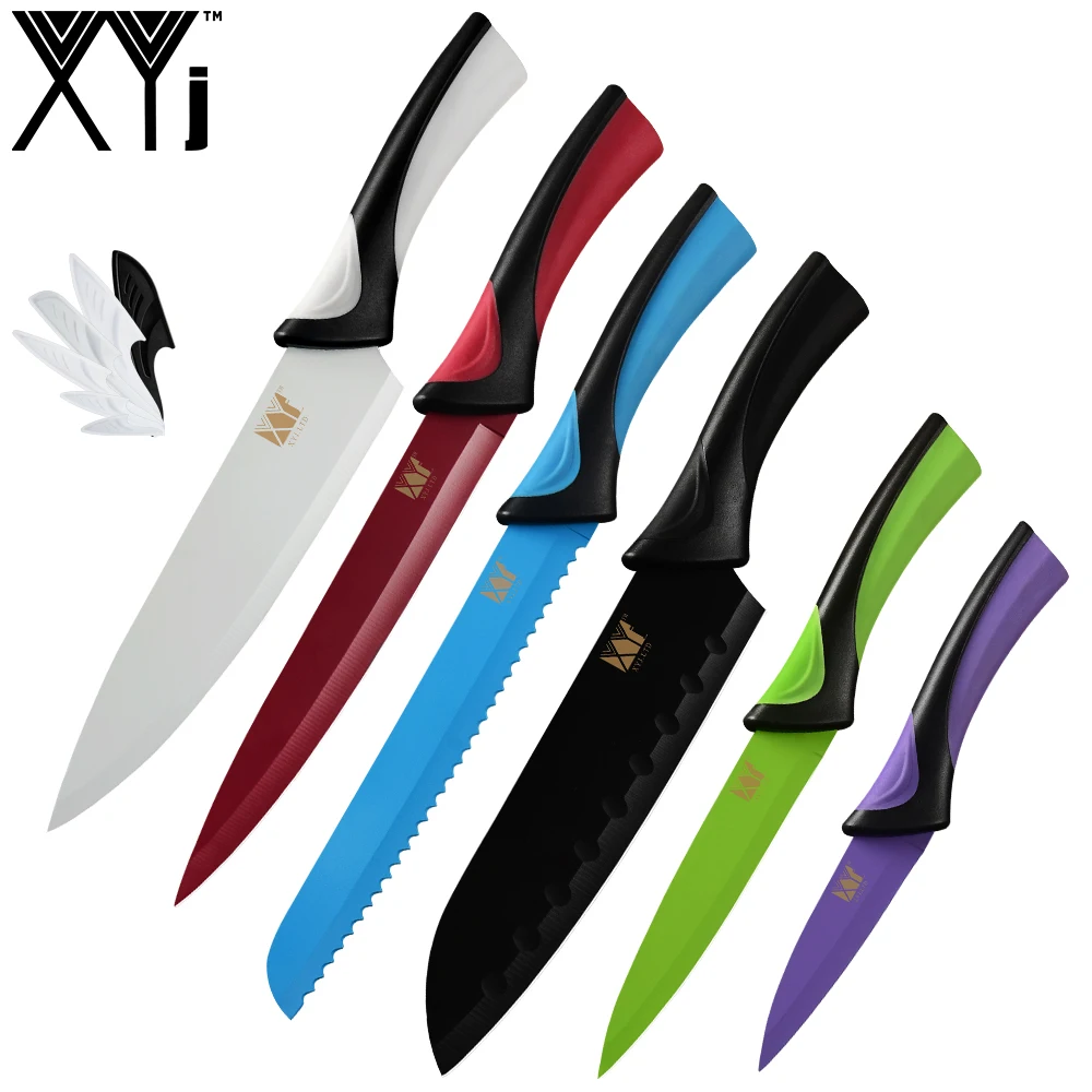 XYj Colorful Kitchen Knife 6 Piece Set KItchen Accessories ...