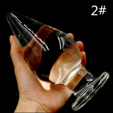 80mm Huge Large Big Size Pyrex Glass Anal Sex Toys Crystal Anal Butt Plug For Women and Men A23