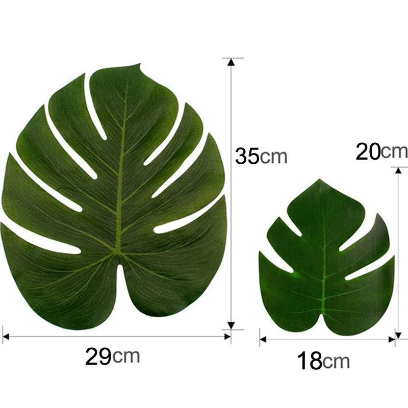 12 шт. большие искусственные листья тропической пальмы для Гавайи Луау украшения для вечеринки пляж тема свадебного стола Декор для дома и сада