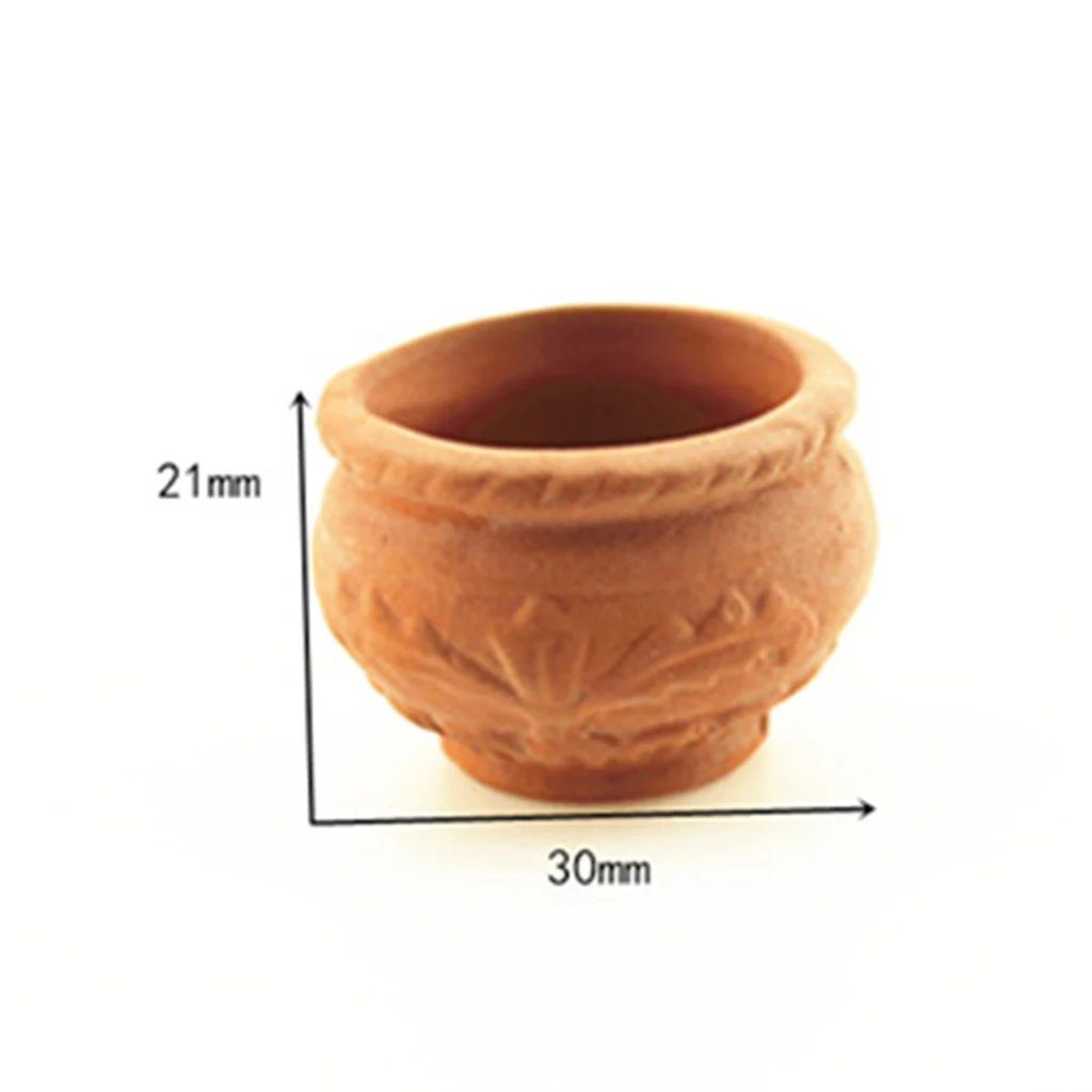 1:12 Scale Dollhouse Miniatures Ceramic Flowerpots for Fairy Garden Flower Plants