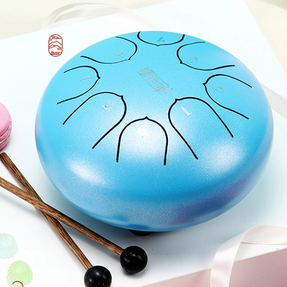 

6 Inch 8 Notes Tank Music Education Professional Instrument Carry With Mallets Mini G Tune Steel Tongue Drum C Key Gift Hand Pan