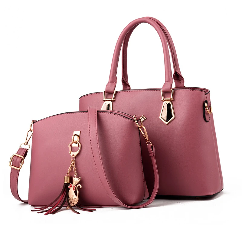 

Amberler 2 Pieces Set Handbags PU Leather Women Large Capacity Ladies Shoulder Bag High Quality Casual Tote Crossbody Bag Female