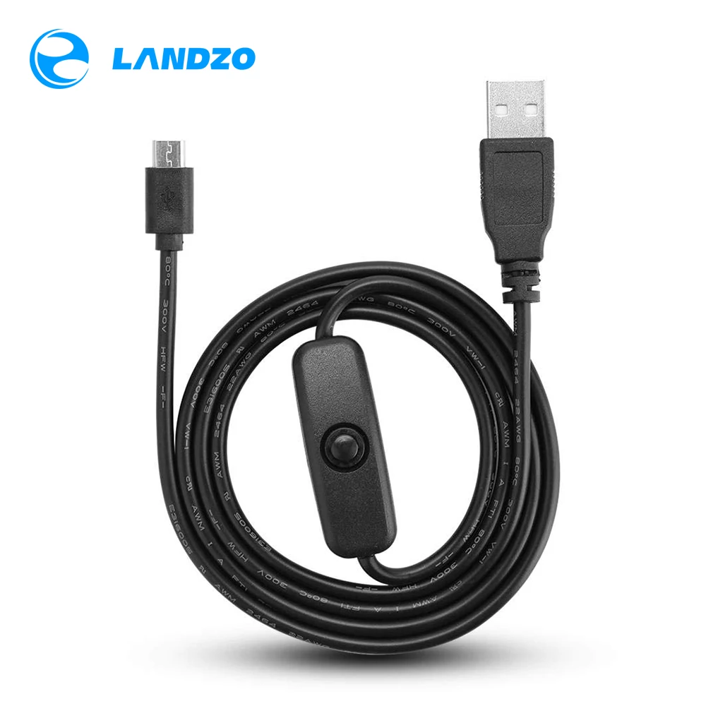 

for Raspberry Pi 3/2 / B/B+ / A - Micro USB Power Charging Cable for Raspberry Pi Modules - 1M Length with ON/Off Switch