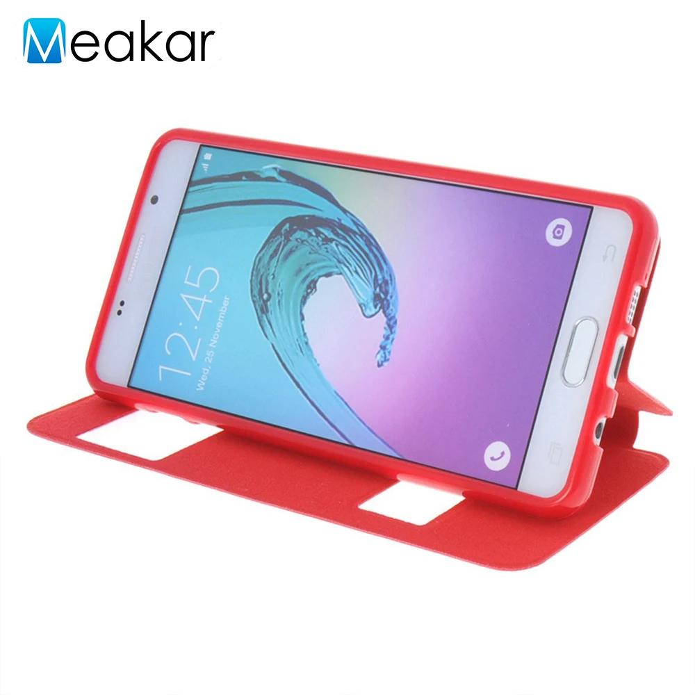 Двойные окно из искусственной кожи 5.2For samsung Galaxy A5 2016 чехол для A510 A510F задней панели