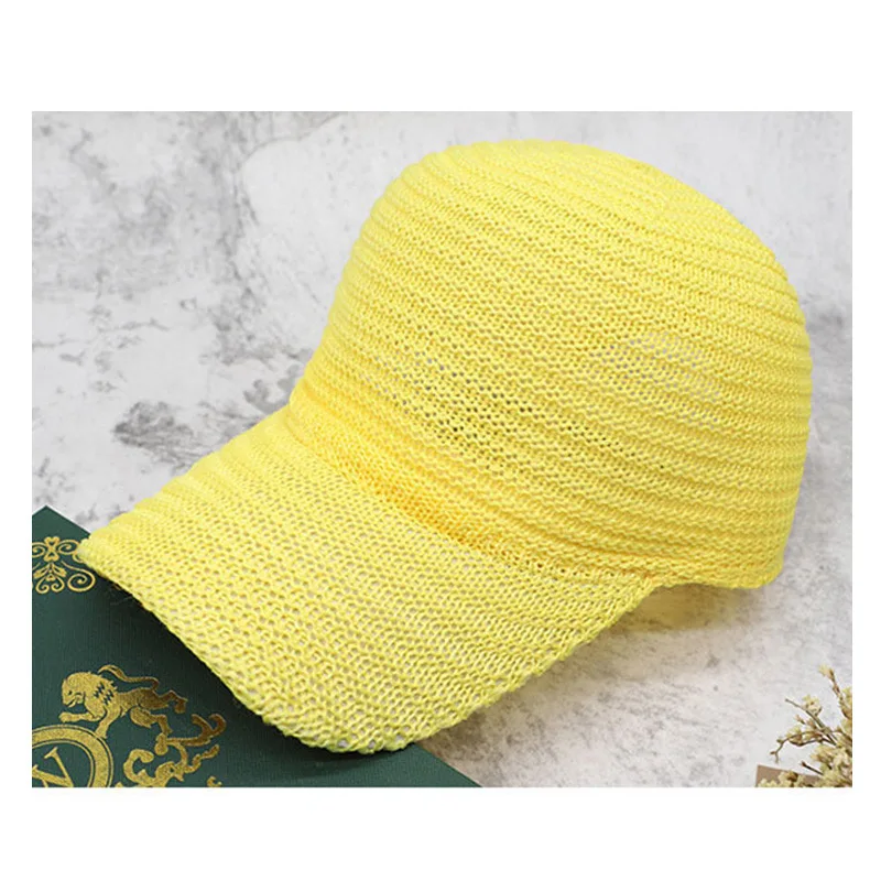SQTEIO летняя простая бейсболка gorras модная Солнцезащитная шляпа для женщин Пляжная Кепка унисекс наружный Воздухопроницаемый козырек шапки - Цвет: Цвет: желтый