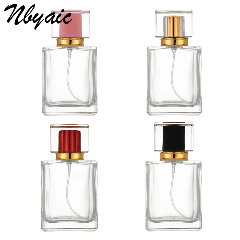 Nbyaic 1 шт. Высокое качество 50 мл стеклянные пустые парфюмерные флаконы с распылителем распылитель многоразового использования бутылка аромат чехол для путешествий размер портативный