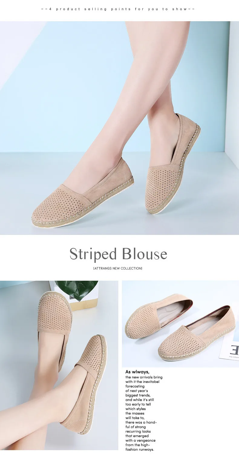 Spring Women Ballet Flats Shoes Leather Suede Slip-on Loafers Shoes Woman Casual Flat Ladies Shoes Big Size 36-42 (9)