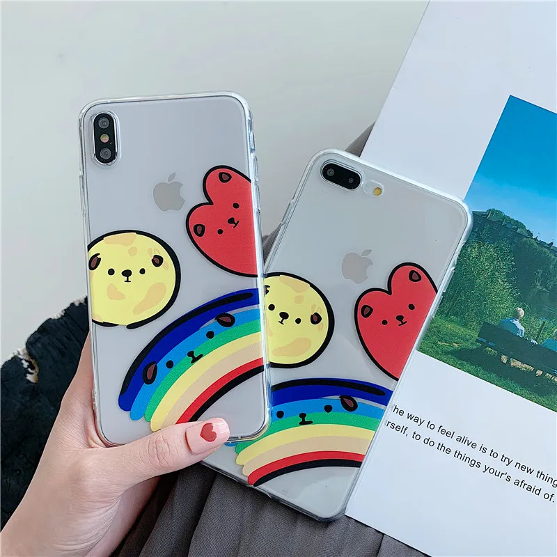 Чехол для телефона с любящим сердцем радуги iPhone 11 11pro 6 7 8 plus X XS чехол MAX XR мягкий