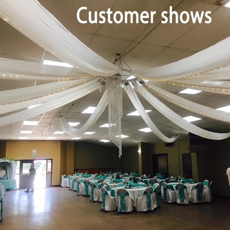US $178.00 2ftx32ft Flat Wedding Ceiling Drapery Party Curtain Panel Decor Banquet Hall Roof Canopy Decorations Idea Event Hotel Decoration