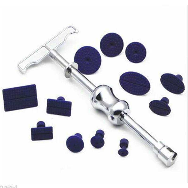 13pcs/set  Car Body PDR Paintless Dent Repair T-Bar Lifter Hail Removal Tool+Tabs