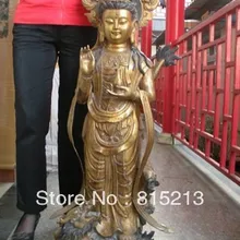 Bi00100 Огромный Тибет Буддизм бронзовый gild Дракон Богиня милосердия гуань-Инь статуя Будды