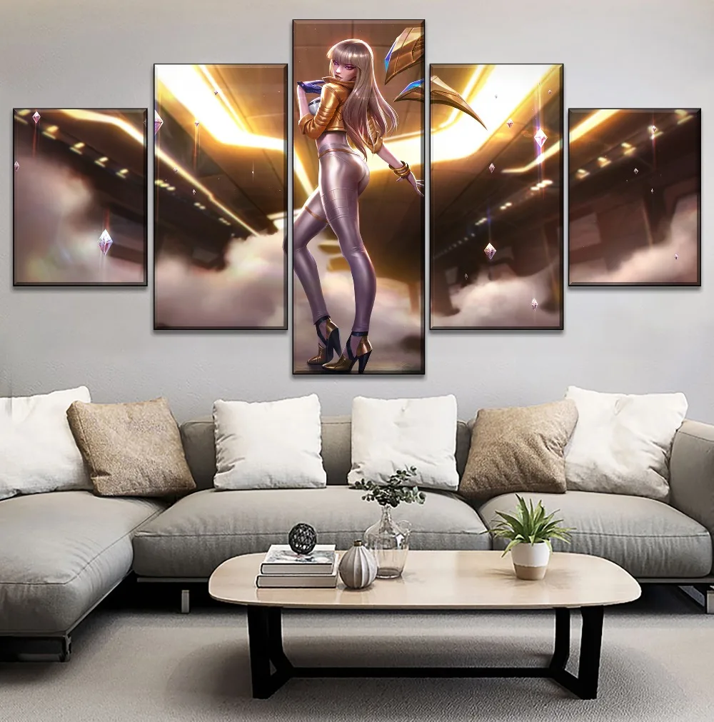 

Modular Picture 5 Piece Kai'Sa League Of Legends Game Painting On High Quality Canvas Printing Type And On The Wall Decorative