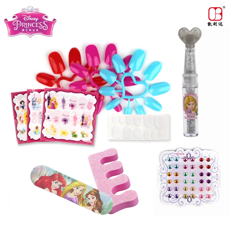 Disney Fashion Toys Frozen Child Princess nail sticker set Girl Play House Toys Christmas birthday Gifts