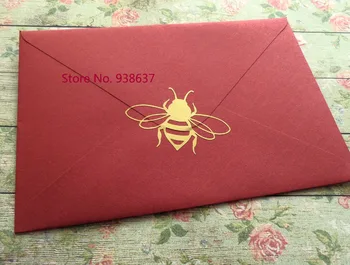 

Removable Envelope Seals Decals Bee Honey Jar Labels Gold Animal Wall Stickers Bee Wedding Party Invitations Decoration ZB187