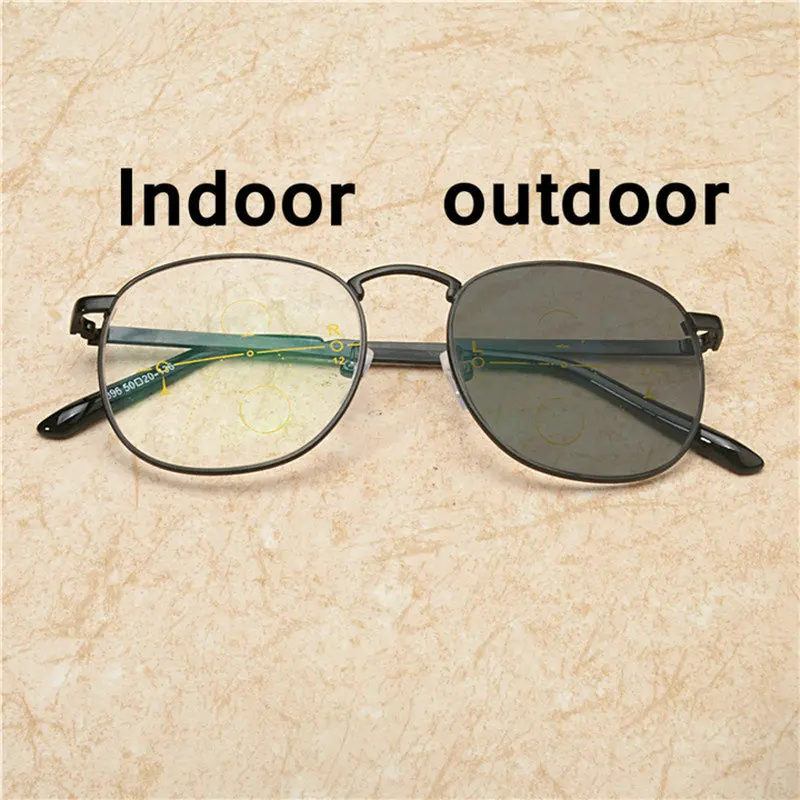 

Unisex Photochromic Sunglasses Lens Myopia Presbyopia Progressive multifocal Reading Eyeglasses Resin Lens With box NX