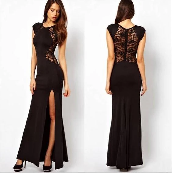 black dress leg slit