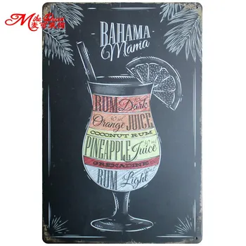 

[ Mike86 ] BAHAMA ORANGE JUICE Tin Sign Vintage Mural Cooktail Poster Retro Gift Home Party Bar nostalgia decor 20X30 CM AA-696