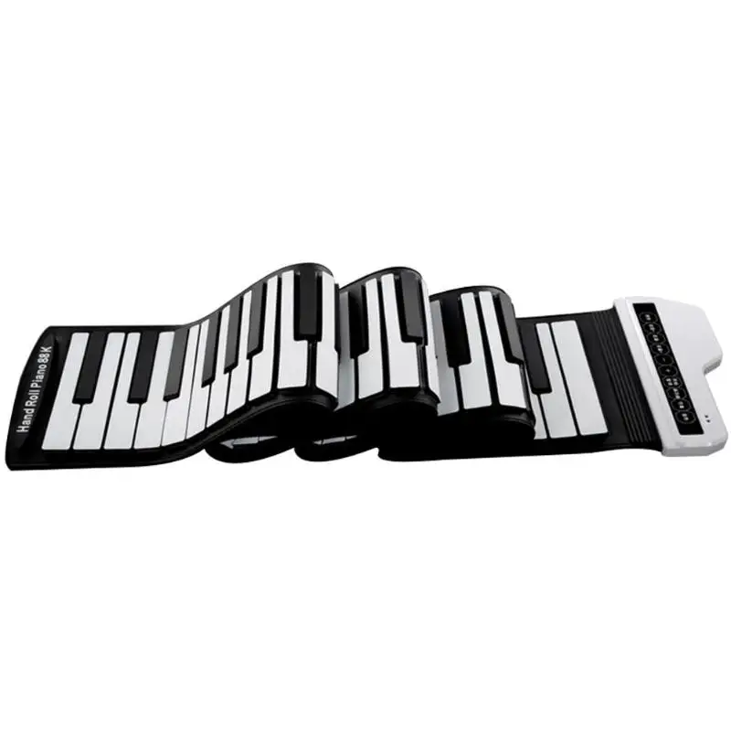 

61 Keys Electronic Piano Soft Keyboard Toy Musical Instrument Portable Silicone Flexible Roll Up Piano Music Gift for Children