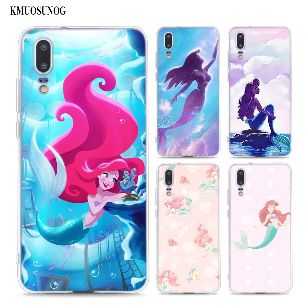 

Transparent Soft Silicone Phone Case Ariel little mermaid for huawei P Smart Nova 3 3i P20 P10 P9 P8 Lite 2017 Pro Plus
